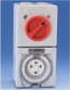 Industrial isolator switch socket 4 pin combination 10a IP66