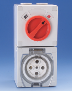 Industrial isolator switch socket 5 pin combination 50a IP66