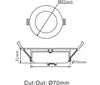 3A DL1270/SCH/6000K Round Recessed Led Downlight, 10 W