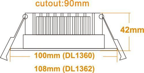 3A DL1362/13W/WH/DL Round Recessed Led Downlight, 13 W