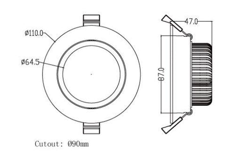 3A DL8685/WH/DAY Round Recessed Led Downlight, 15 W