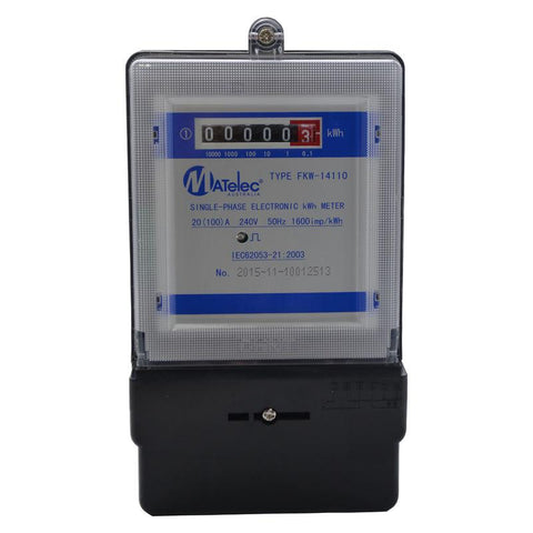 Matelec KW-14110 Kilowatt Hour Meters, 0 to 100 A