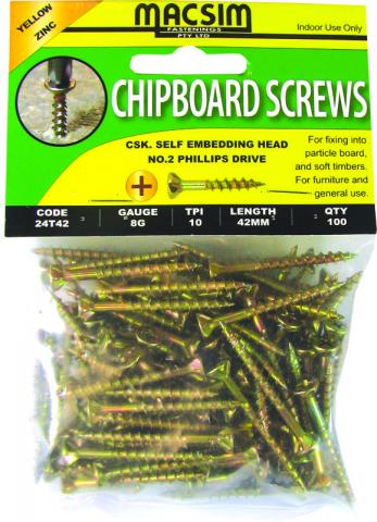 Macsim 24Q32 Chipboard Screw, #2 Phillips