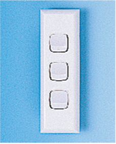 Powerclip three gang architrave switch